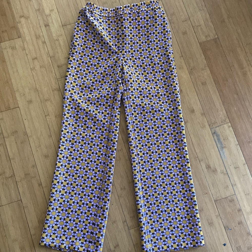 Urban Outfitters Purple Floral Wide Leg Pants